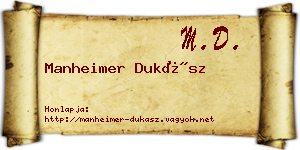 Manheimer Dukász névjegykártya